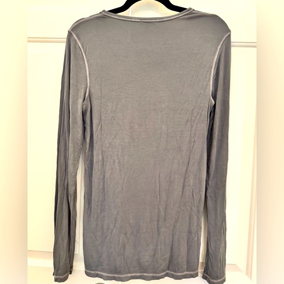 Splendid Sz XL Gray Long Sleeve Classic Tee with fine ribbing - Picture 6 of 7